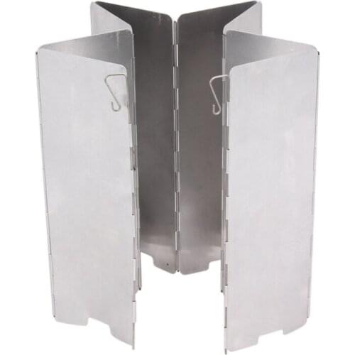 12x Plate Foldable Stove Windshield Outdoor Camping Cooking Gas Stove Wind Shield Picnic Cookware Windbreak Camping Equipment