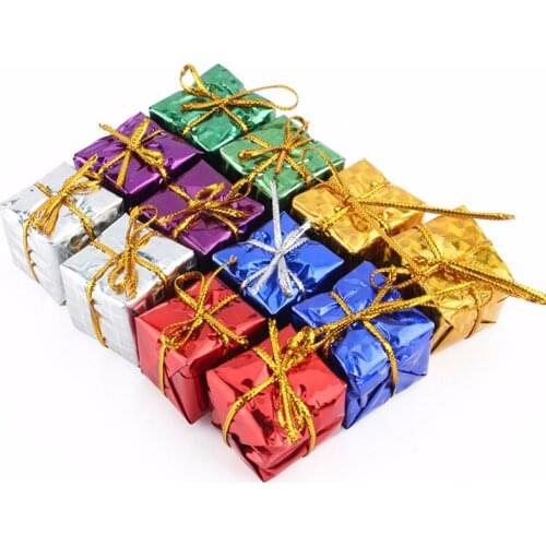 24pcs Exquisite Christmas Tree Ornaments Xmas Tree Hanging Gift Box Decoration Festival Hanging Ornaments Home Decoration