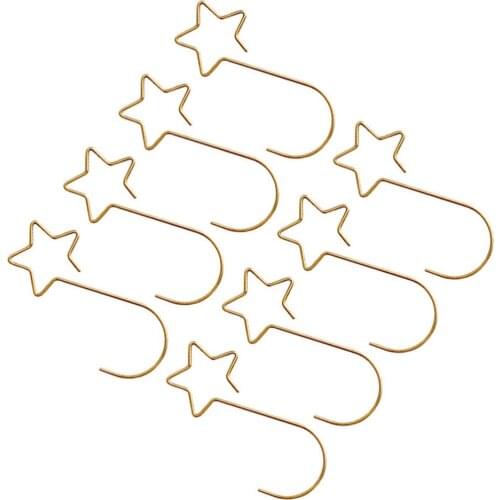 60Pcs Christmas Star Shape Hooks Creative Metal Hnaging Hook Christmas Decor