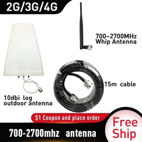 700-2700MHz whip Antenna Full Set Signal Repeater Accessories for GSM UMTS DCS PCS 3G 4G LTE Mobile Signal Booster