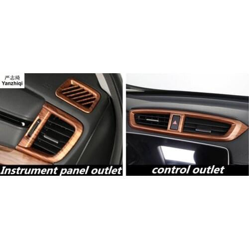 ABS Chrome/Carbon Fiber/Peach wood grain Automobile air conditioning outlet decorative frame For Honda CRV CR-V 2017 2018