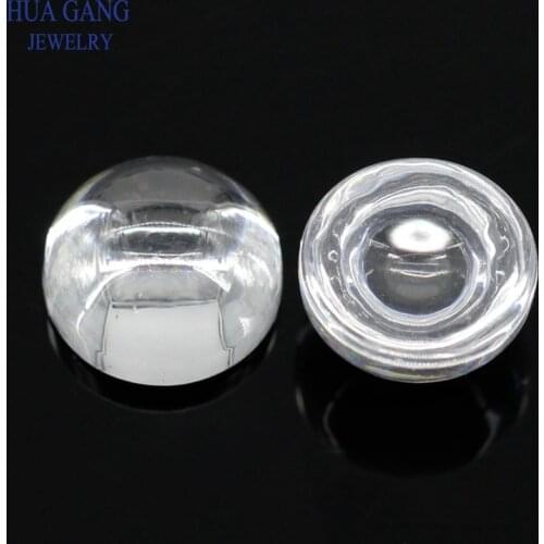 White Cubic Zirconia Stone Round Shape Cabochon Cut Flat Bottom Loose CZ Stone Synthetic Gems For Jewelry Size 4mm~6mm