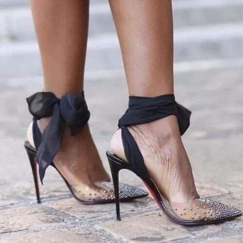 Doris Fanny Brand strappy sandals Clear PVC Crystals heels transparent Women Sandals Summer shoes