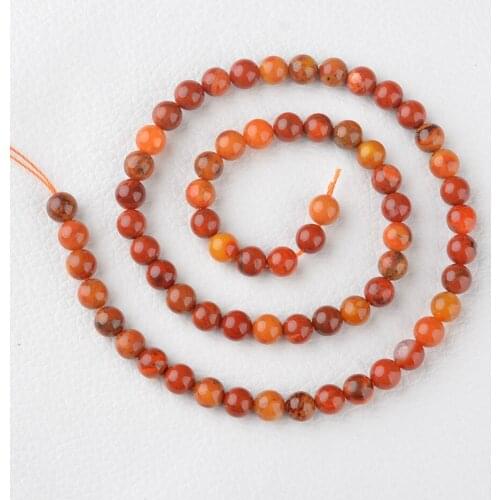 Natural 6-12 South Red Agate Beads For DIY Women Bracelet Necklace Jewelry Making 15"