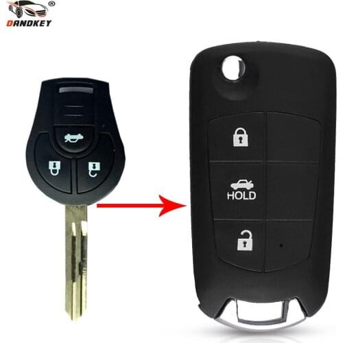 Dandkey 3 Buttons Refit Remote Car-styling Key Shell For NISSAN Maxima Sentra Versa Sylphy Flip Key Case Fob Modified key