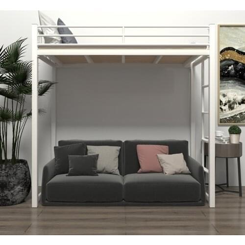Bunk Bed 180x80x180cm Dormitory Home Bedroom Loft High Single Multifunctional Iron Nap Bed For Adult Twin Bed Frame With Ladder