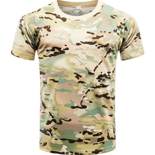 Summer Tactical T Shirt Army Military Camo T-shirt Outdoor Hiking Hunting Camping Clothes Men Breathable Quick Dry Tee XXXL