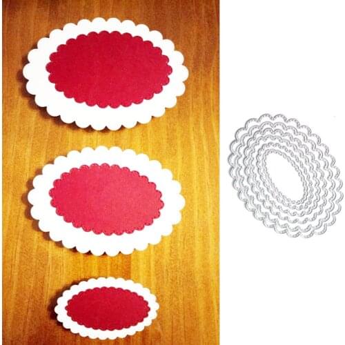 Scallop Oval Frame Dies Metal Cutting Dies Stencils for DIY Scrapbooking Album Paper Cards Decorative Crafts Embossing Die Cuts
