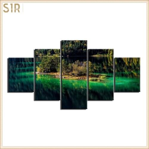 HD 5 Pieces Scenic Snow-capped and Lakes Pictures Posters Wall Art Home Decor for Living Room Painting Wall Art Anime Poster