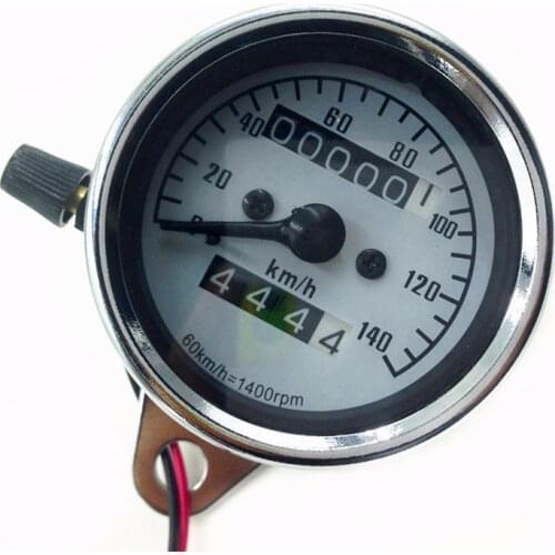 Chrome Retro Motorcycle Odometer Speedometer Gauge CB Cafe Racer Old School GN