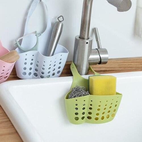 Kitchen Utensils Sink Double Drain Bag Storage Rack Sponge Pool Storage Supplies Hanging Basket Drain Rack