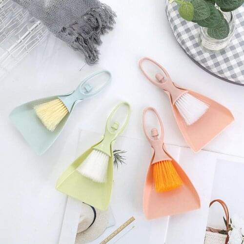 Mini Handy Desktop Keyboard Sweep Dustpan Cleaning Brush Corner Desktop Two-Piece Set Home School Office Clean Brush