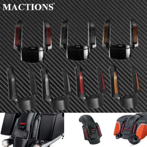 Motorcycle Fender Extension Fascia With LED Brake Turn Signal Run Light For Harley Touring 2009-2020 Street Electra Road Glide