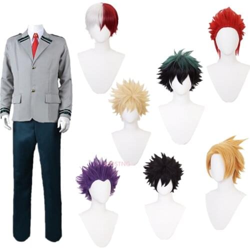 My Hero Academia Midoriya Izuku Bakugou Katsuki OCHACO URARAKA Cosplay Costume Wig Boku no Hero Academia School Uniform