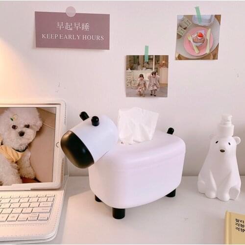 New 2In1 Cute Cow Tissue Box Toothpick Holder Dual-use Napkin Holder Kitchen Living Room Car Paper Towel Container Tissue Box