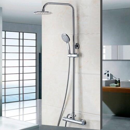 New Modern Bathroom Faucet Chrome Polished Shower Set Hot&Cold Mixers Taps Wall Mounted Rainfall Shower Faucets