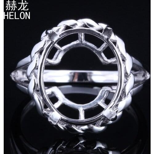 13X11mm Oval Shape Beauty Solitaire Semi Mount Engagement Wedding Ring Sterling Silver 925 Fine Jewelry Women Ring