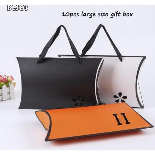 Wholesale Large Orange Black White Folding Hollowed Out Gift Box Party Promotion Scarf Tie Doll Packaging Decoration Gift Box