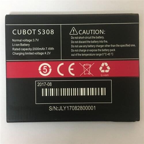 Original Cell Phone Battery S308 For Cubot Replacement Batteries High Capacity 2000mAh Smart Mobile Batteria