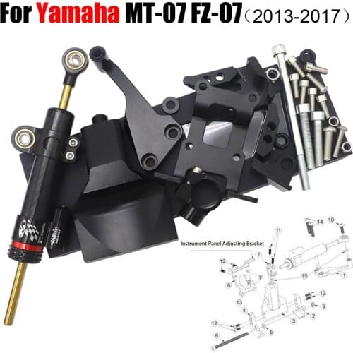 MT07 FZ07 Full Set of Steering Damper Mounting Bracket Kit for YAMAHA MT-07 FZ-07 2014 2015 2016 2017 FZ 07 MT 07