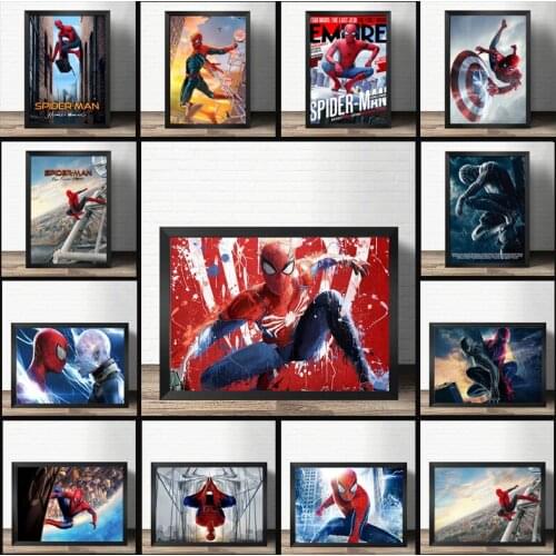 Marvel Poster Spiderman Superheroes Canvas Painting Avengers Movie Wall Art Poster Prints Picture Kids Room Home Decor Cuadros