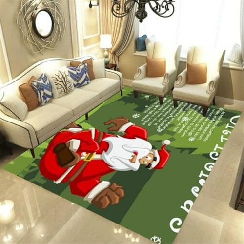 Merry Christmas Santa Claus Soft Flannel 3D Printed Rugs Mat Rugs Anti-slip Large Rug Carpet Home Decoration Style-2