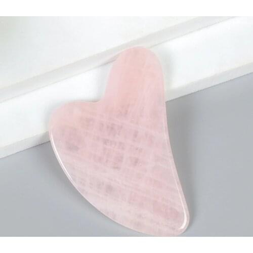 Rose Quartz Care Face Guasha 4MM Massage Tools Thin Facial Neck Beauty Acupuncture Scraping Crystal Stone Health Lift Therapy