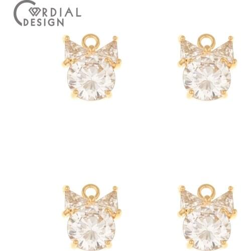 Cordial Design 30Pcs 10*12MM Jewelry Accessories/CZ Charms/Genuine Gold Plating/DIY Making/Pendant/Hand Made/Earring Findings
