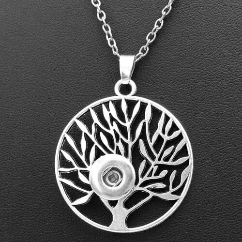 OWL tree of life snap button necklace NF1309 (fit 12mm snaps) BOBOSGIRL