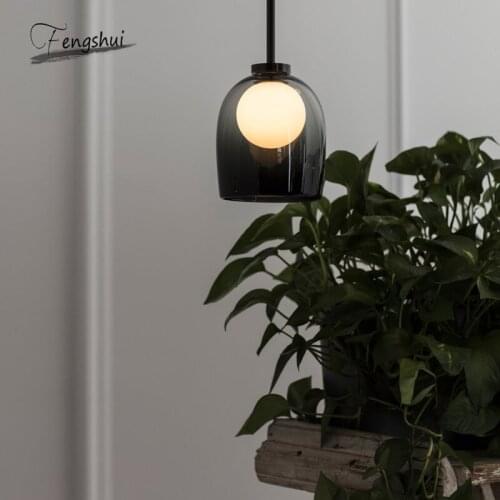 Modern Designer Personality Glass Pendant Lights Nordic Minimalist Bedside Lamp Creative Restaurant Bar Coffee Shop Pendant Lamp