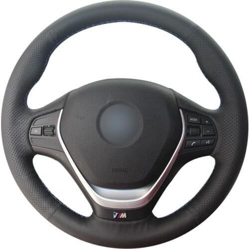 Hand-stitched Black Artificial Leather Car Steering Wheel Cover for BMW F20 2012-2018 F45 2014-2018 F30 F31 F34 2013-2017 F32