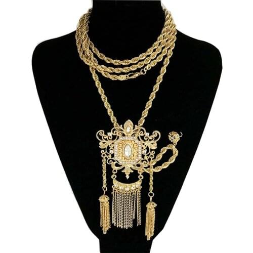 Algeria Vintage jewelry large neck necklace for women Accessories sweater chain pendant necklace Free shipping