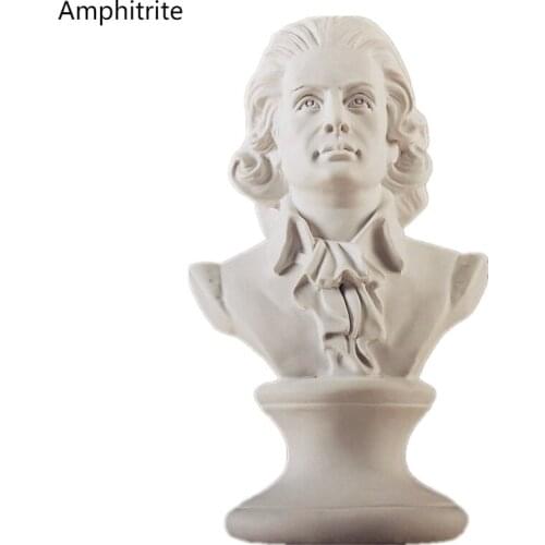 Wolfgang Amadeus Mozart Failure Head Portrait Art Sculptures Classic Period Statue Wedding Decoration Harz Crafts Creative Gift