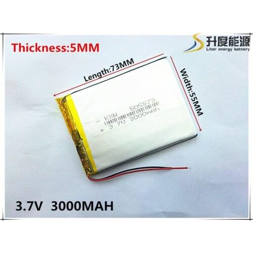 Factory Direct MP3, MP4, navigation , security instrument-specific polymer battery 505573 3.7V 3000MAH