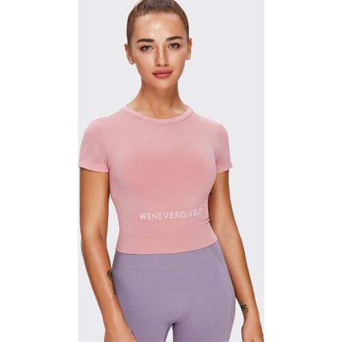 Women Yoga Sport T-Shirts Gym Sportswear Fitness Tights Letter girls Sportswear Running shirt Quick Dry Yoga Shirts