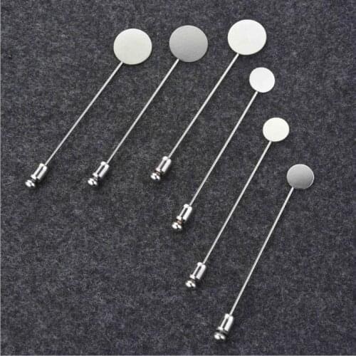 100Piececs/Lot Silver Plated Pins DIY Brooch Safety Pin Handmade Wedding Boutonniere Flower Material Accessories Metal tray pin