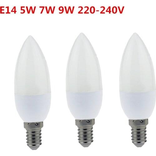 10X 5W 7W 9W LED candle light E14 220V-240V energy-saving spotlight warm/cold white crystal light household lamp