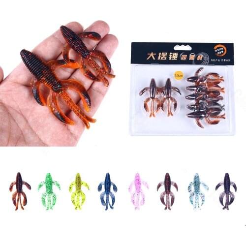 5pcs/7pcs Big Pendulum Fishing Soft Lure Shrimp High Quality Soft Baits For Mandarin Fish Perch Bass Swimbait 8 Colors