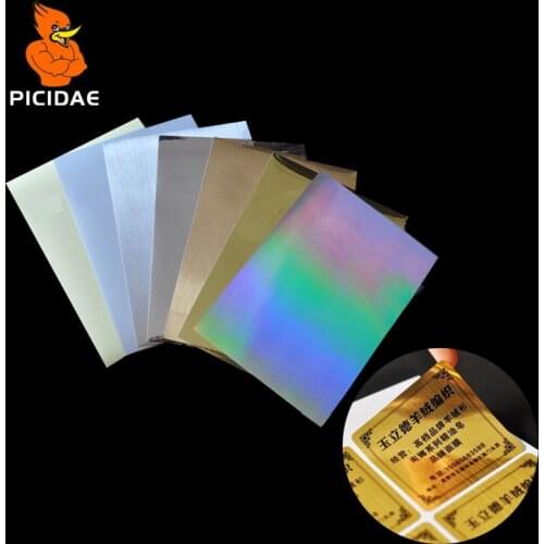 A4 PET Coating Transparent Film Water Proof Oil Tear Scratch Sticker Matt Silver Gold Wire Drawing Paper Label Laser Printer