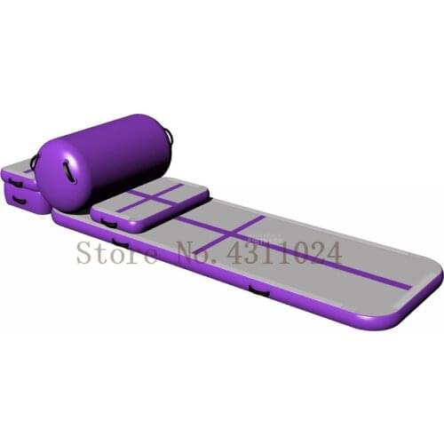 Free Shipping 6 Pieces (4 air track+1 roller+1 pump) Inflatable Tumbling Mat Airtrack Training Set For Home Use Sealed Air Track