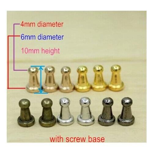 Free Shipping - 70 Sets 6*10mm Pacifier Shape Metal Rivet Studs With Screw Back,Round Head Screw Spike For Leathercraft