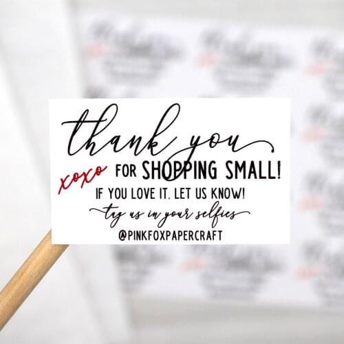 Thank You For Shopping Small, Personalize Social Media Sticker, Review Stickers,Business Stickers, Order Package Lables