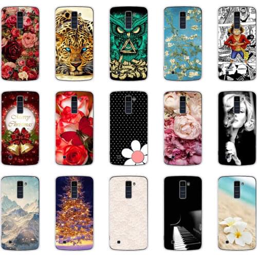 For LG K10 Cover Soft TPU Phone Case For LG K10 LTE K420N K430 flower Cases Silicone Back Cover For LG K10 2016 Capas Fundas