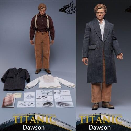 In Stock CHONG C001 1/6 Scale Titanic Jack Little Plum Long Coat Edition 12 inch Male Action Figure Full Set Model Toy for Fans