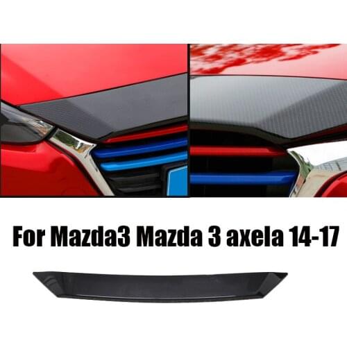 For Mazda3 Mazda 3 axela 2014-2017 carbon fiber Front Grille Hood Engine Cover Trim car styling Exterior decoration