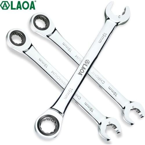 LAOA Multifunctional Fast Ratchet Wrench Double-headed Dual-purpose Open-ended Ratchet Wrench Hand Tools
