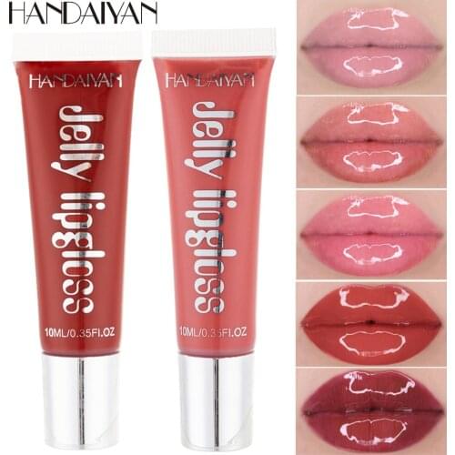 HANDAIYAN Candy Color Jelly Lip Shimmer Gloss Lips Plumper Moisturizing Lasting Liquid Lipstick Nourishing Makeup Cosmetic TSLM1