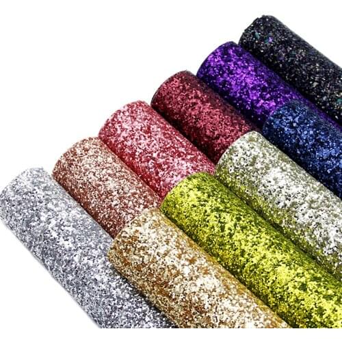 Ig Size 50*140cm Chunky Glitter Faux Faux Synthetic Leather For Hair Bow Handbags Handmade Materials DIY,1Yc12110