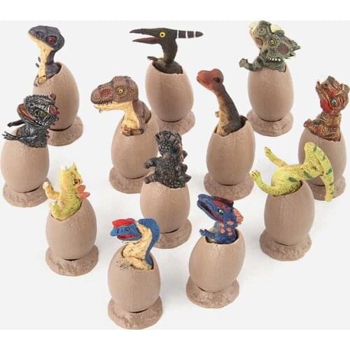 12pcs/lot Simulate Realistic PVC Jurassic Dinosaurs Egg Novelty Toys Dinosaur Egg Model Children Kids Educational Toys Gifts