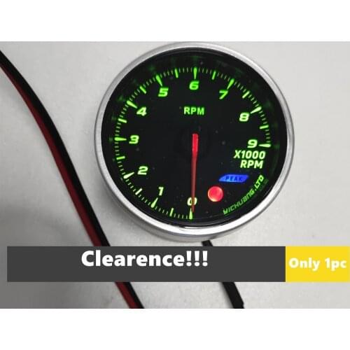 Clearence 60mm Tachometer 0-9000RPM with Bracket Cover for Generator Motorbike Car Diesel Gasoline Engine 12V Green Backlight